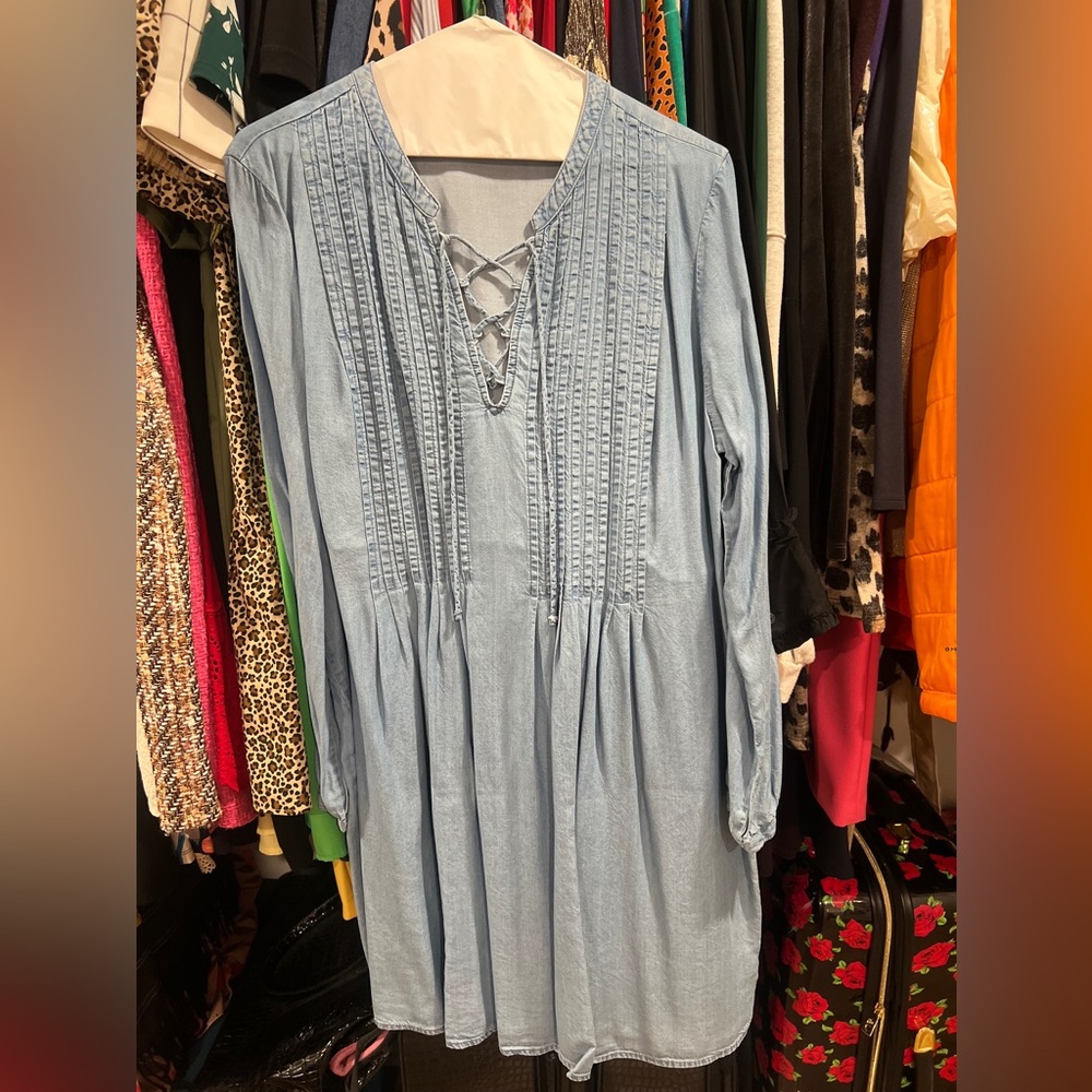 Old Navy Sky Blue Tunic with Lace-Up Detail